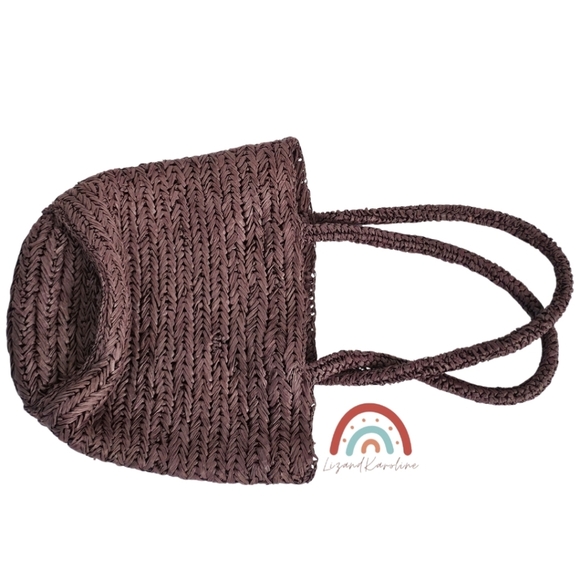 New! J. Crew Malta Handwoven Straw Bucket Tote in Rich Hickory - Picture 9 of 13